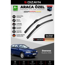 S-Dizayn Daewoo Nubira J100 Ön Cam Silecek Seti 1997-2003 Premium Araca Özel 50-50 cm A+ Kalite