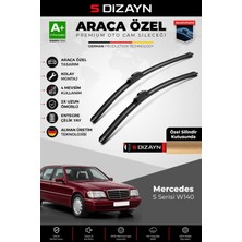 S-Dizayn Mercedes S Serisi W140 Ön Cam Silecek Seti 1991-1998 Premium Araca Özel 65-65 cm A+ Kalite