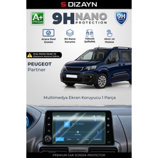S-Dizayn Peugeot Partner 8 Inç 9h Nano Multimedya Ekran Koruyucu (Parlak) 2018-2023 A+ Kalite