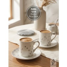 Fms Flora 6 Kişilik Kahve Fincan Takımı | 1218 | Porselen | 100 ml |