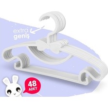 Morpanya Sweet 48 Adet Fiyonklu Kelebek Bebek Elbise Askısı 30 cm Beyaz Renkli ve Sağlam Tasarım