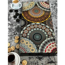 Megame Kişiye Özel Ahşap Tavla Takımı, Cilalı Renkli Desenli 50 x 50 cm 16mm MDF Malzeme