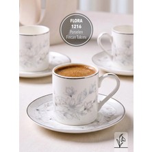 Fms Flora 6 Kişilik Kahve Fincan Takımı | 1216 | Porselen | 100 ml |