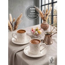Fms Flora 6 Kişilik Kahve Fincan Takımı | 1219 | Porselen | 100 ml |