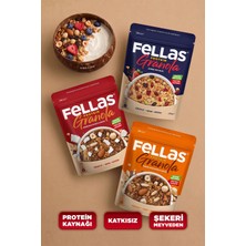 Fellas Protein Granola (270 g) 3'lü Mix Paket - Hindistan Cevizi + Kırmızı Meyveler + Karışık Kuruyemişli