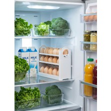 Mapple Home 30 Bölmeli Yaylı 3 Katlı Raf Yumurtalık Saklama Kutusu Buzdolabı Yan Kapı Organizer
