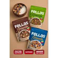 Fellas Granola 3'lü Mix Paket - Yaban Mersinli 200g + Fındık & Kakao 200g + Antep Fıstıklı 200g