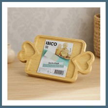 Bezos Bambu Ahşap Servis Tepsisi 25X14 cm - 3 Bölmeli Sunum Tahtası Agc