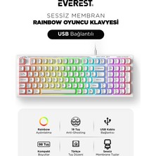 Everest Kb-98 Sessiz Rainbow Q Türkçe Klavye Membrane Oyuncu Klavyesi Gaming Klavye