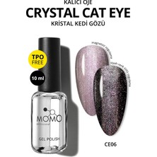 Momo Professional Kristal Kedi Gözü Kalıcı Oje CE06, Yarı Şeffaf, Lila 10 ml