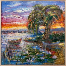 Simurg Sanatevi Hayal Koyu Yağlı Boya Tablosu - Tuval Üzerine El Yapımı - 120 x 120 cm