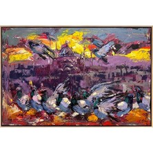 Simurg Sanatevi Ayasofya'nın Özgür Kanatları Yağlı Boya Tablosu - Tuval Üzerine El Yapımı - 120 x 80 cm