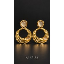 Riody Ivoire Solaire Gold Renkli Fildişi Kedi Gözü Görünümlü Kadın Küpe