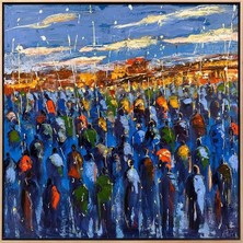 Simurg Sanatevi Insanlar - Insanlar Yağlı Boya Tablosu - Tuval Üzerine El Yapımı - 120 x 120 cm