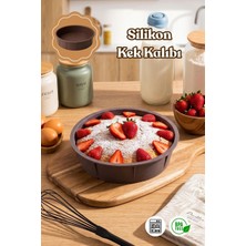 Porsima 30041 Silikon Yuvarlak Kek Kalıbı Antrasit 24CM