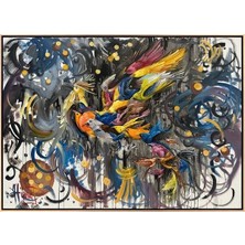 Simurg Sanatevi Simurg - Anka Kuşu Yağlı Boya Tablosu - Tuval Üzerine El Yapımı - 140 x 100 cm