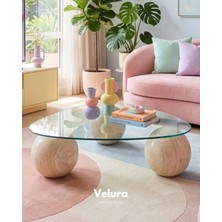 Velura Home & Living Küre Orta Sehpa - Aytaşı Mermer - Üçgen Şeffaf