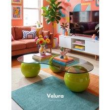Velura Home & Living Küre Orta Sehpa - Fıstık Yeşili - Fasulye Füme