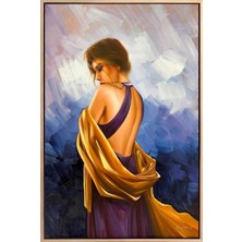 Simurg Sanatevi Kadının Zamansız Güzelliği Yağlı Boya Tablosu - Tuval Üzerine El Yapımı - 60 x 90 cm