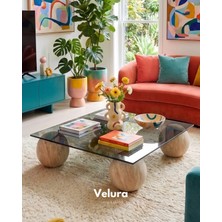 Velura Home & Living Küre Orta Sehpa - Aytaşı Mermer - Kare Füme