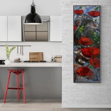 Simurg Sanatevi Güvercinler Aşkına Yağlı Boya Tablosu - Tuval Üzerine El Yapımı - 60 x 180 cm