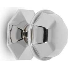 Badem10 Kristal Kapı Tokmağı Nikel Saten Metal Kolu Ergonomik Tasarım ve Şık Görünüm