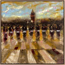 Simurg Sanatevi Galata'da Müzikal Miras Yağlı Boya Tablosu - Tuval Üzerine El Yapımı - 120 x 120 cm