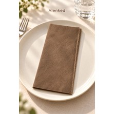 Alenked Airlaid Kumaş Dokulu Kağıt Peçete 40X40 cm Kakao Kahve Garson Katlama - 6 Adet