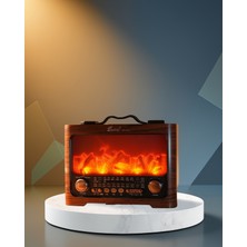 Helinaria Şömine Efektli Solar Şarjlı Bluetooth Hoparlör 7W