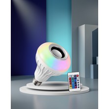 Helinaria Rgb LED Ses Lambası Bluetooth Hoparlör E27