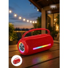 Helinaria Taşınabilir Bluetooth Hoparlör Rgb LED Kırmızı Usb/tf Destekli