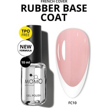 Momo Professional French Cover Rubber Base Coat FC10, Gümüş Simli Soft Pembe, 10 Ml, Tpo- Free