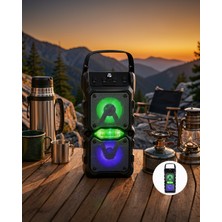 Helinaria Taşınabilir Bluetooth Hoparlör LED Işıklı Uzun Pil Ömrü