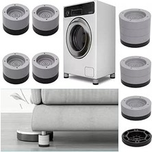 Happy Trend Beyaz Eşya Ayağı Çamaşır Makinesi Mobilya Titreşim Önleyici Kaydırmaz ve Yükseltici 4 Lü Set (6 Cm)