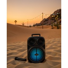 Helinaria Taşınabilir Bluetooth Hoparlör Mikrofonlu Rgb Işıklı 6.5 Inç