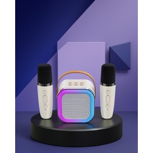 Helinaria Taşınabilir Karaoke Hoparlör Bluetooth 5.0 Çift Mikrofonlu