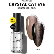 Momo Professional Kristal Kedi Gözü Kalıcı Oje CE04, Yarı Şeffaf, Bakır, 10 ml