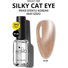 Momo Professional Korean Silky Cat Eye Gel Polish, Kedi Gözü Kalıcı Oje, SC04 Koyu Ten Rengi, 10 ml