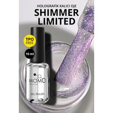 Momo Professional Shimmer Limited Holografik Kalıcı Oje SL03, Rakı Beyazı Pembe Mor Simli, 10 ml
