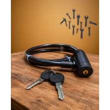 Helinaria 12 mm Çelik Halatlı 80 cm Anahtarlı Pvc Kaplamalı Bisiklet Kilidi