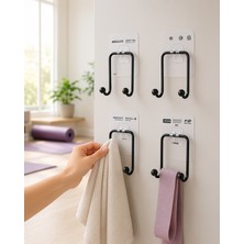 Helinaria 4'lü Duvar Askısı Yapışkanlı Pratik Banyo Ev Seti