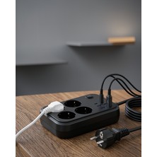 Helinaria 4 Prizli 4 USB + 2 Type-C Çoklu Şarj Istasyonu Termal Koruma