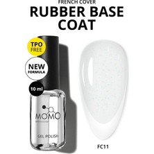 Momo Professional French Cover Rubber Base Coat FC11, Işıltılı Rakı Beyazı, 10 Ml, Tpo- Free