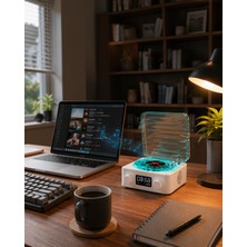 Helinaria Gece Işıklı Bluetooth Hoparlör – Zaman ve Pil Göstergeli