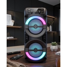 Helinaria Taşınabilir Rgb Işıklı Bluetooth Hoparlör Stereo Ses
