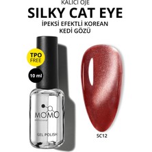 Momo Professional Korean Silky Cat Eye Gel Polish, Kedi Gözü Kalıcı Oje, SC12 Bordo, 10 ml