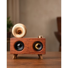 Helinaria Retro Radyo Tasarımı Bluetooth Hoparlör Ahşap Renk