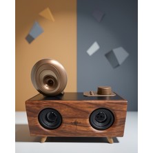 Helinaria Bluetooth Hoparlör Ahşap Klasik Retro Gramofon 1800 Mah
