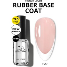 Momo Professional French Cover Rubber Base Coat FC17, Sütlü Naturel, 10 Ml, Tpo- Free