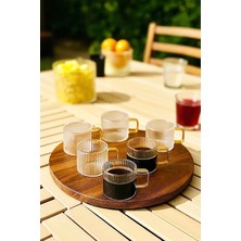 Happy Trend 6'lı Kulplu Cam Çay Kahve Espresso Bardak Fincan Seti 150 ml